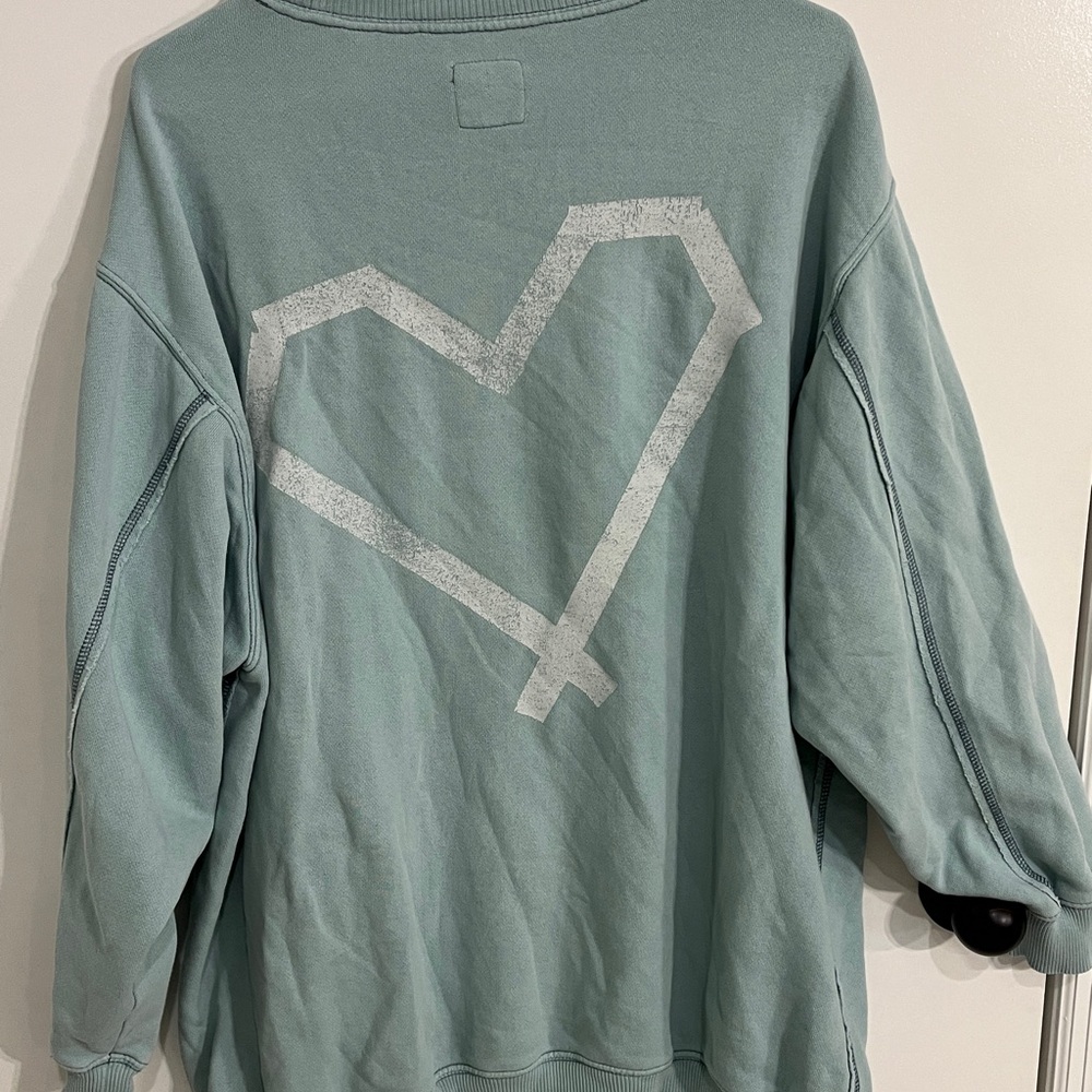 Women’s size large Aerie light blue oversized pullover sweatshirt - Picture 2 of 3